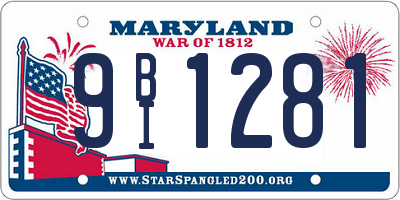 MD license plate 9BI1281