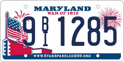 MD license plate 9BI1285