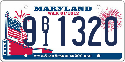 MD license plate 9BI1320