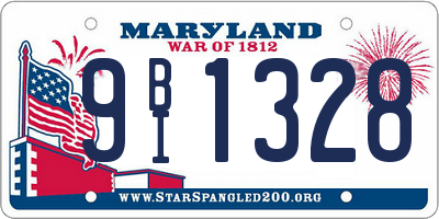 MD license plate 9BI1328