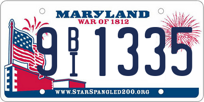 MD license plate 9BI1335