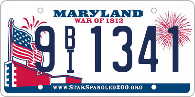 MD license plate 9BI1341