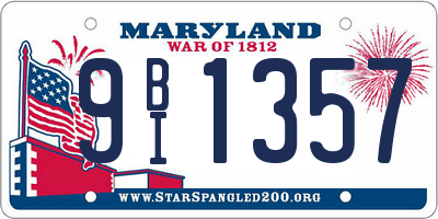 MD license plate 9BI1357