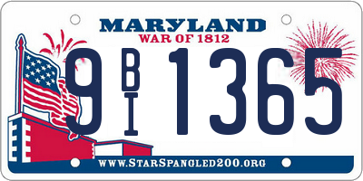 MD license plate 9BI1365