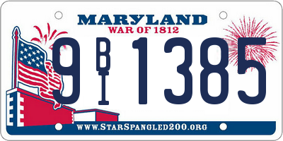 MD license plate 9BI1385