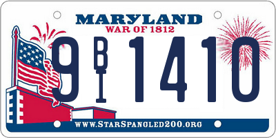 MD license plate 9BI1410