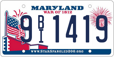 MD license plate 9BI1419