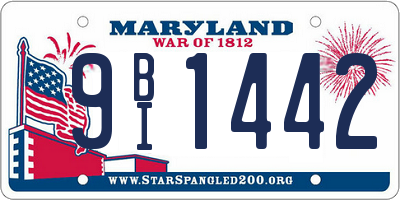 MD license plate 9BI1442