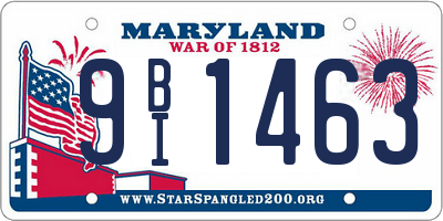 MD license plate 9BI1463