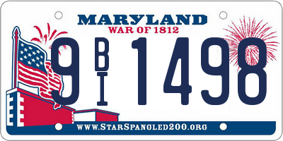 MD license plate 9BI1498