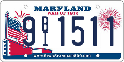 MD license plate 9BI1511