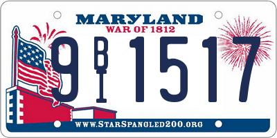 MD license plate 9BI1517