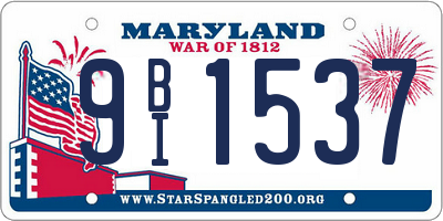 MD license plate 9BI1537