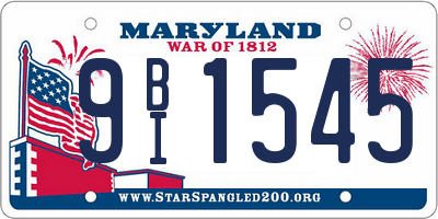 MD license plate 9BI1545
