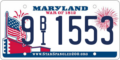 MD license plate 9BI1553