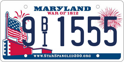 MD license plate 9BI1555
