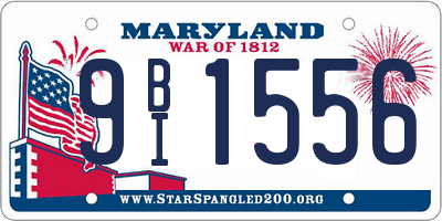MD license plate 9BI1556