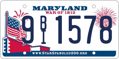MD license plate 9BI1578