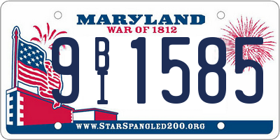 MD license plate 9BI1585