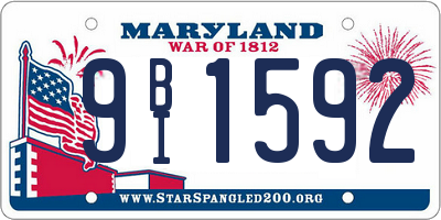 MD license plate 9BI1592