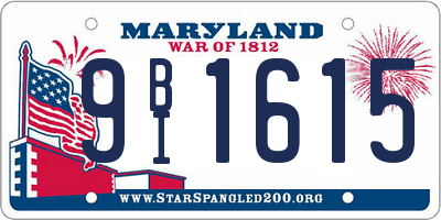 MD license plate 9BI1615