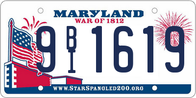 MD license plate 9BI1619