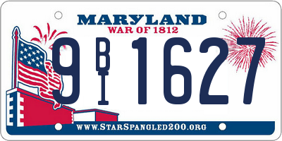 MD license plate 9BI1627