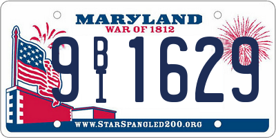 MD license plate 9BI1629