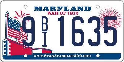 MD license plate 9BI1635
