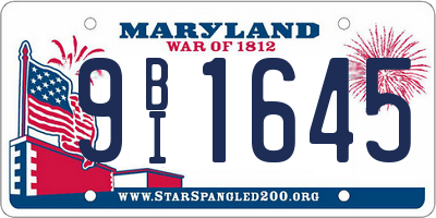 MD license plate 9BI1645