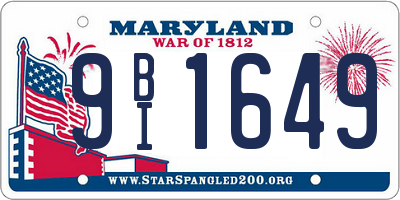 MD license plate 9BI1649