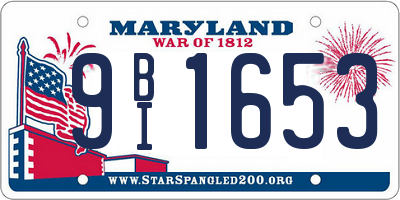 MD license plate 9BI1653