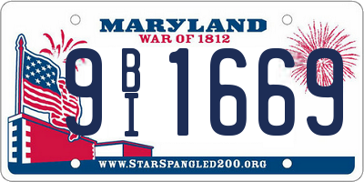 MD license plate 9BI1669