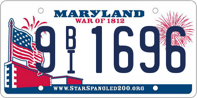 MD license plate 9BI1696