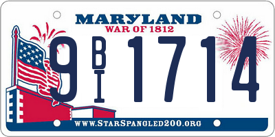 MD license plate 9BI1714