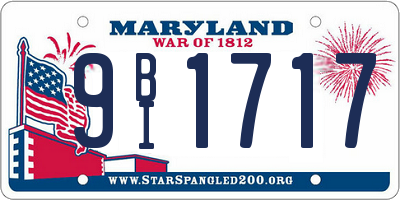 MD license plate 9BI1717
