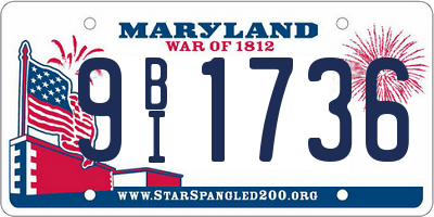 MD license plate 9BI1736