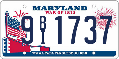 MD license plate 9BI1737