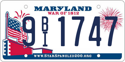MD license plate 9BI1747