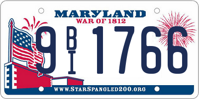 MD license plate 9BI1766