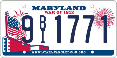 MD license plate 9BI1771