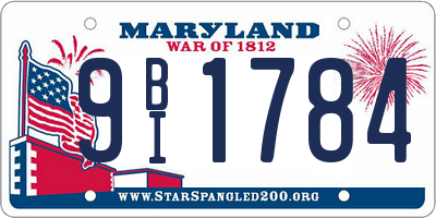 MD license plate 9BI1784
