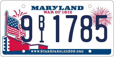 MD license plate 9BI1785