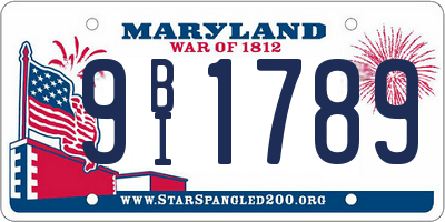 MD license plate 9BI1789