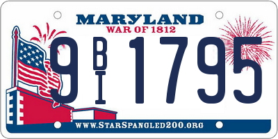 MD license plate 9BI1795