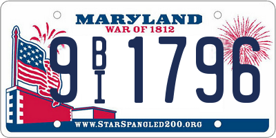 MD license plate 9BI1796