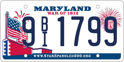 MD license plate 9BI1799