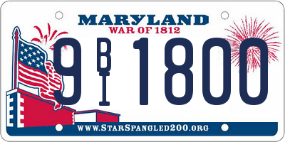 MD license plate 9BI1800