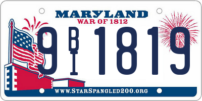 MD license plate 9BI1819