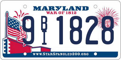 MD license plate 9BI1828